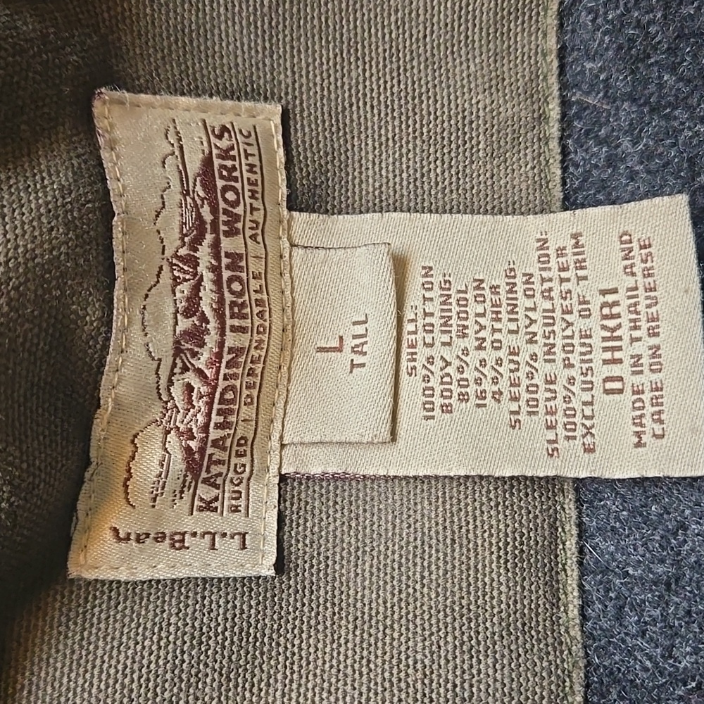 L.L. Bean Vintage Mens Size Large Tall Katahdin Iron Works Bomber Work Jacket LT - Picture 12 of 12